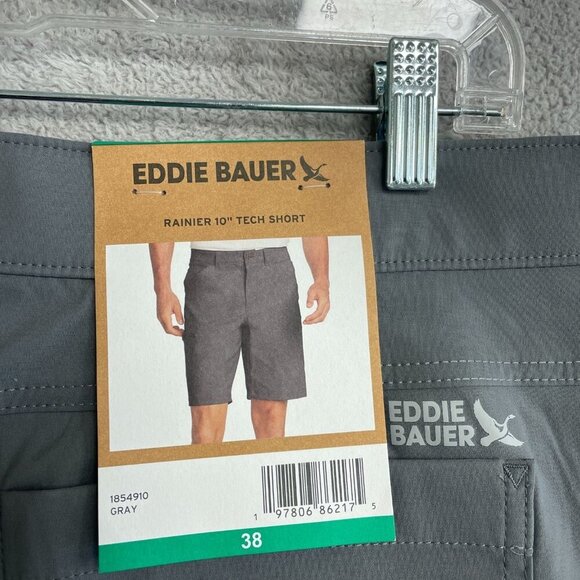 NEW Eddie Bauer Men's Size 38 Rainier 10" Tech Shorts Gray Outdoor Cargo - Picture 4 of 6